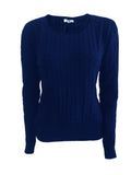 Cashmere cable sweater navy