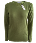 Cashmere Silk crew neck sweater palm green