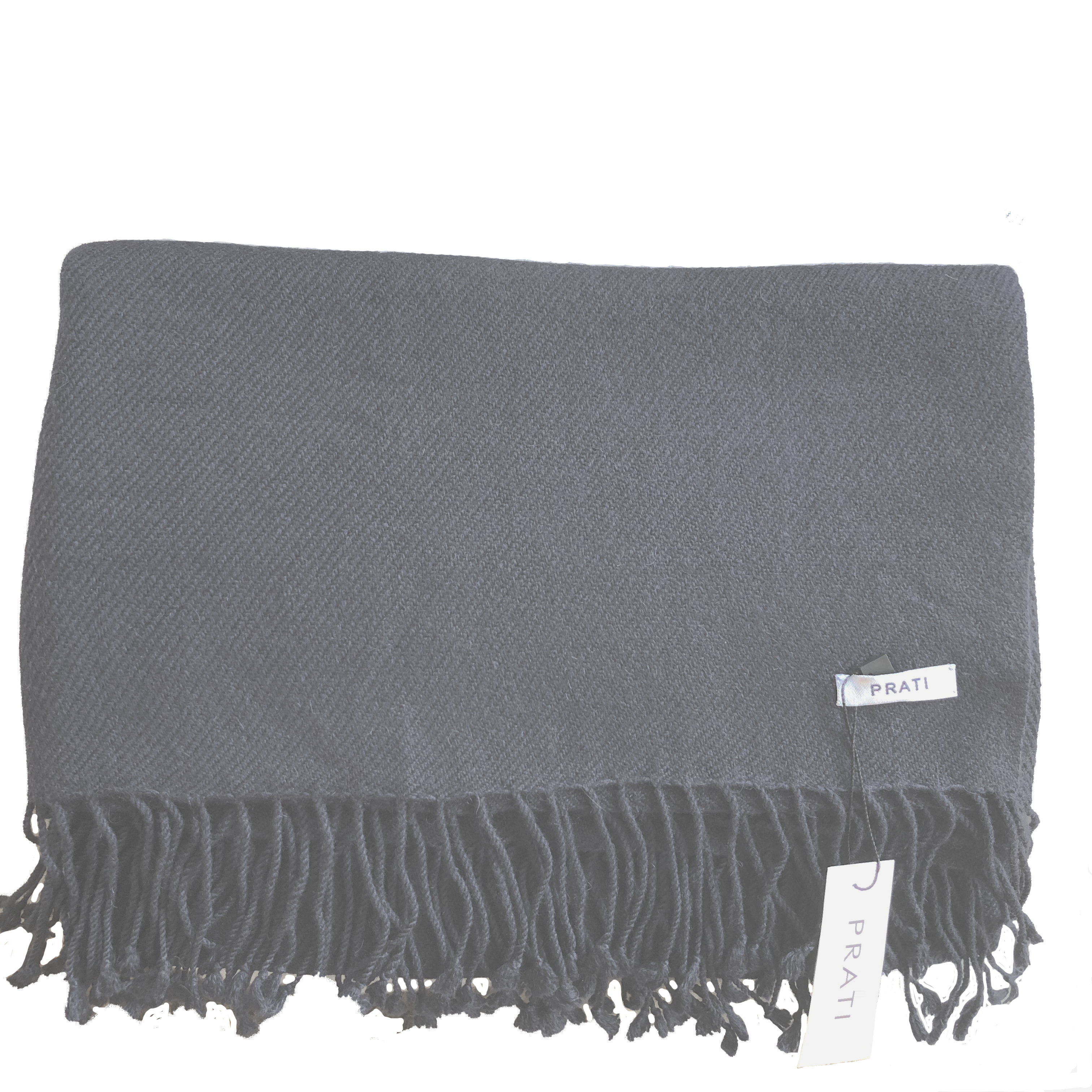 Cashmere scarf with fringes navy