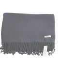 Cashmere scarf with fringes grey