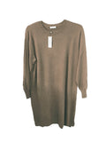 Cashmere crew neck dress camel