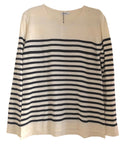 Cashmere silk crew neck sweater stripes