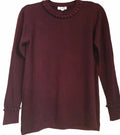 Cashmere pom pom sweater bordeaux