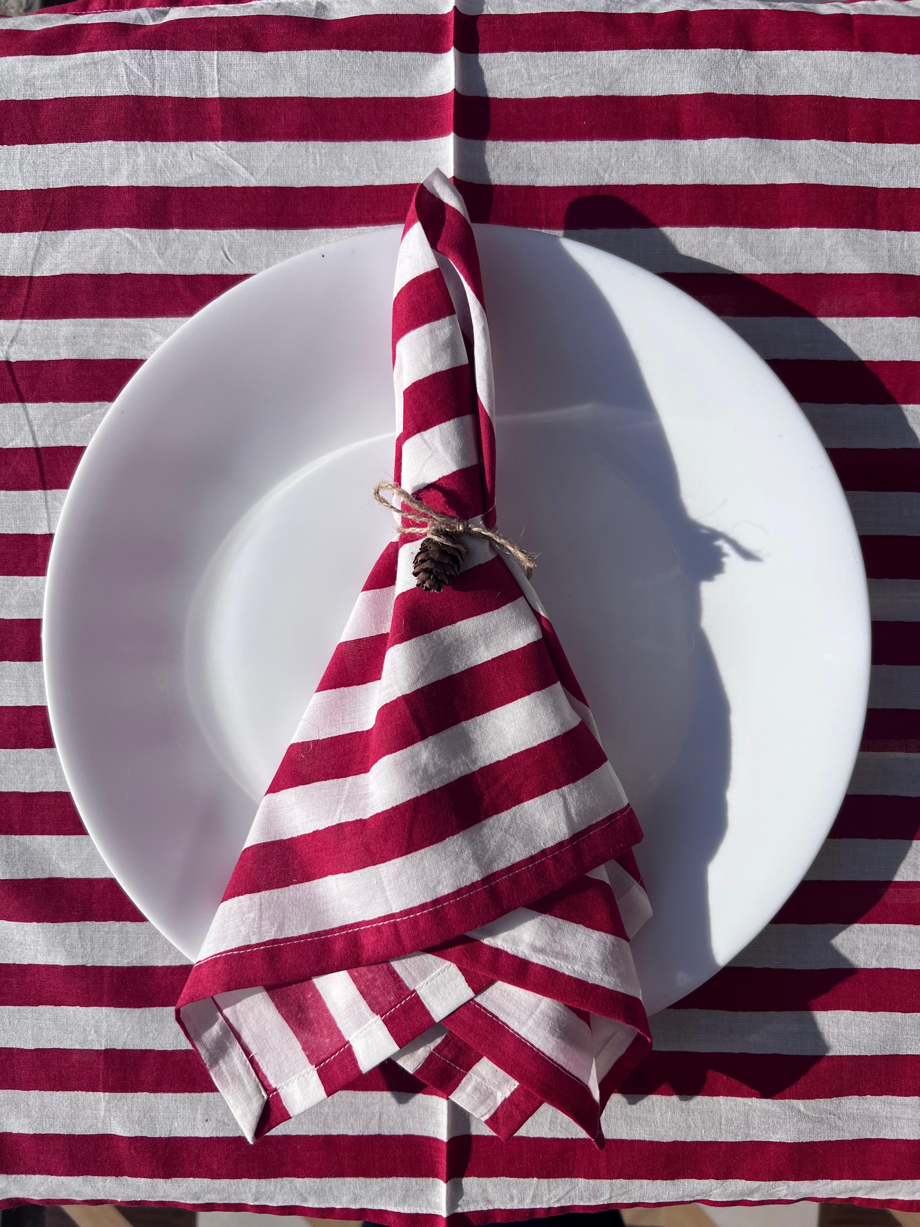 Striped Red Napkins | Set of 6