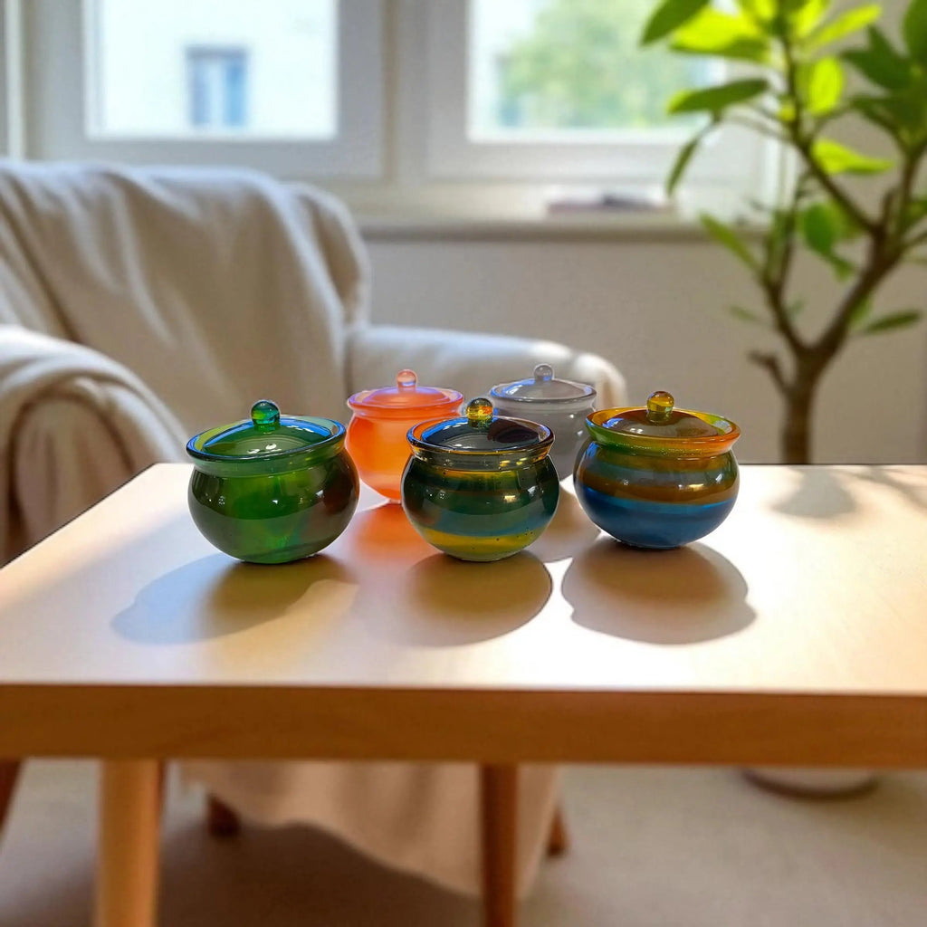 Elegant oppbevaring | Utsøkt håndlaget Epoxy Krukke med lokk