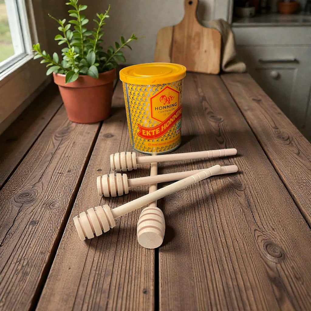 Honningpinne i solid tre – Perfekt til honning, kaffe og te