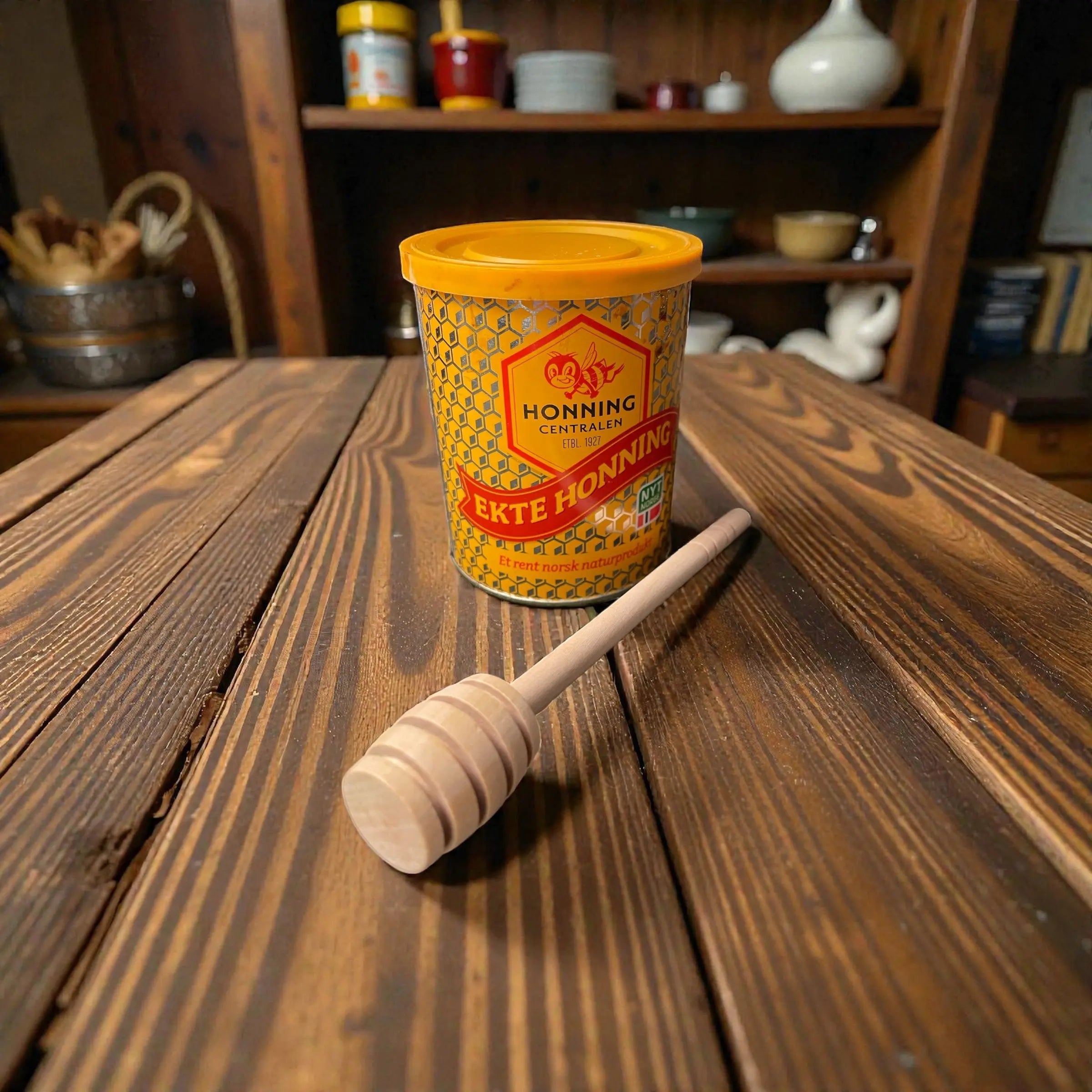 Honningpinne i solid tre – Perfekt til honning, kaffe og te