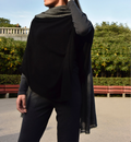 Cashmere turtleneck poncho black