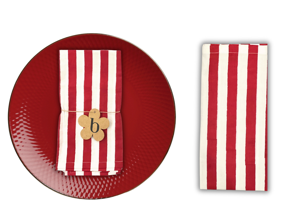 Striped Red Napkins | Set of 6