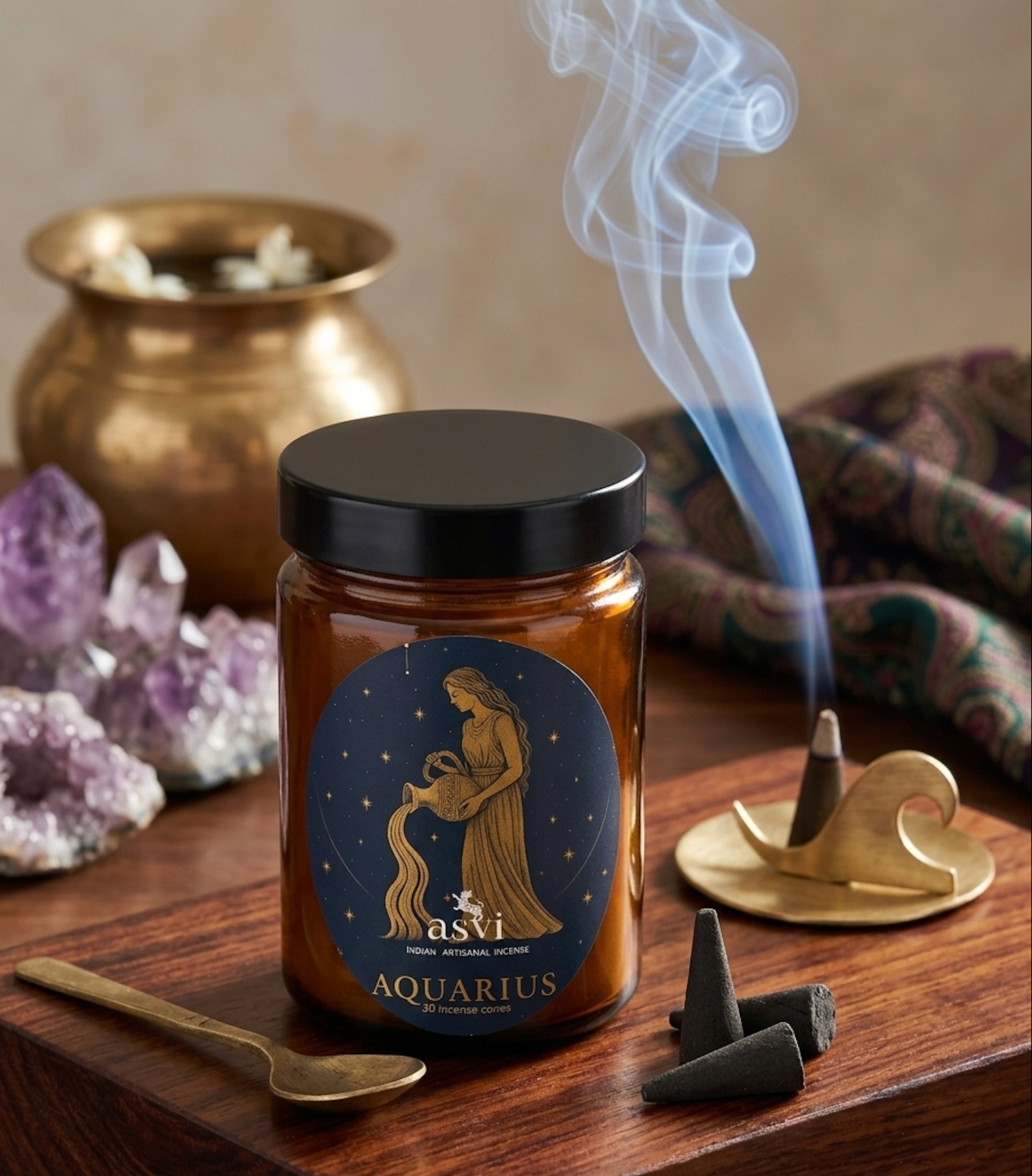 Ayurvedic Zodiac Incense Cones: Aquarius Sun Sign