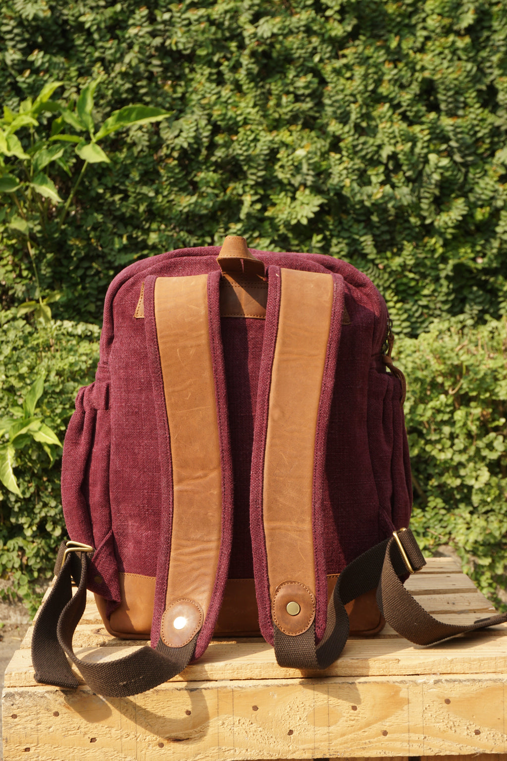 The Awkward Cousin | Handcrafted Jute & Upcycled Leather Backpack