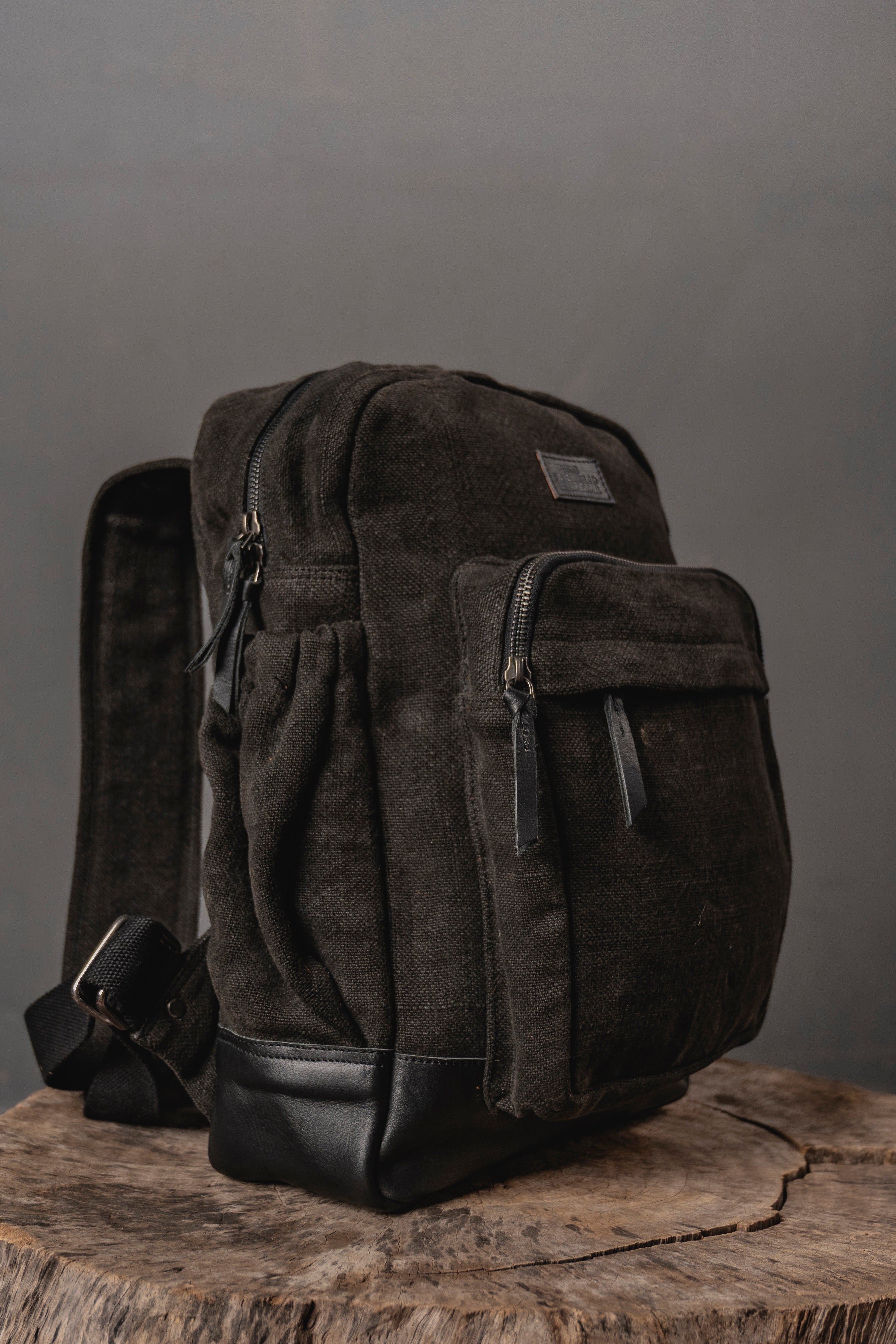 The Awkward Cousin | Handcrafted Jute & Upcycled Leather Backpack