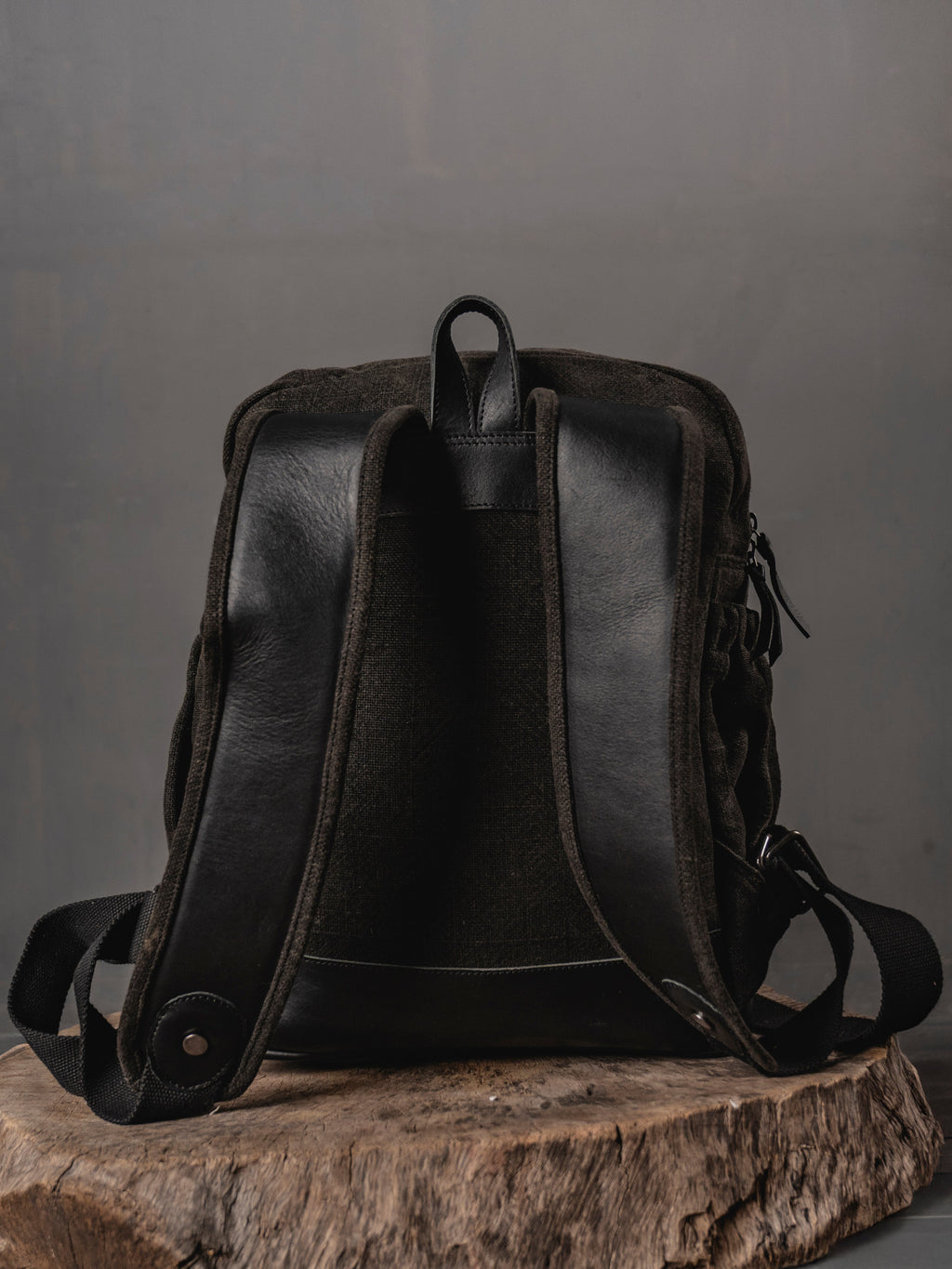 The Awkward Cousin | Handcrafted Jute & Upcycled Leather Backpack