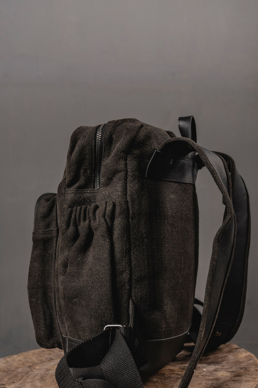 The Awkward Cousin | Handcrafted Jute & Upcycled Leather Backpack