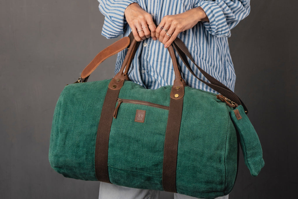 The Original Duffel Bag | Handcrafted Burlap Travel Bag
