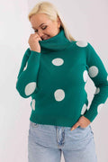 Høyhalset damegenser med prikker plus size FP