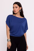 Elegant plissÃ©strikket bluse - BeWear