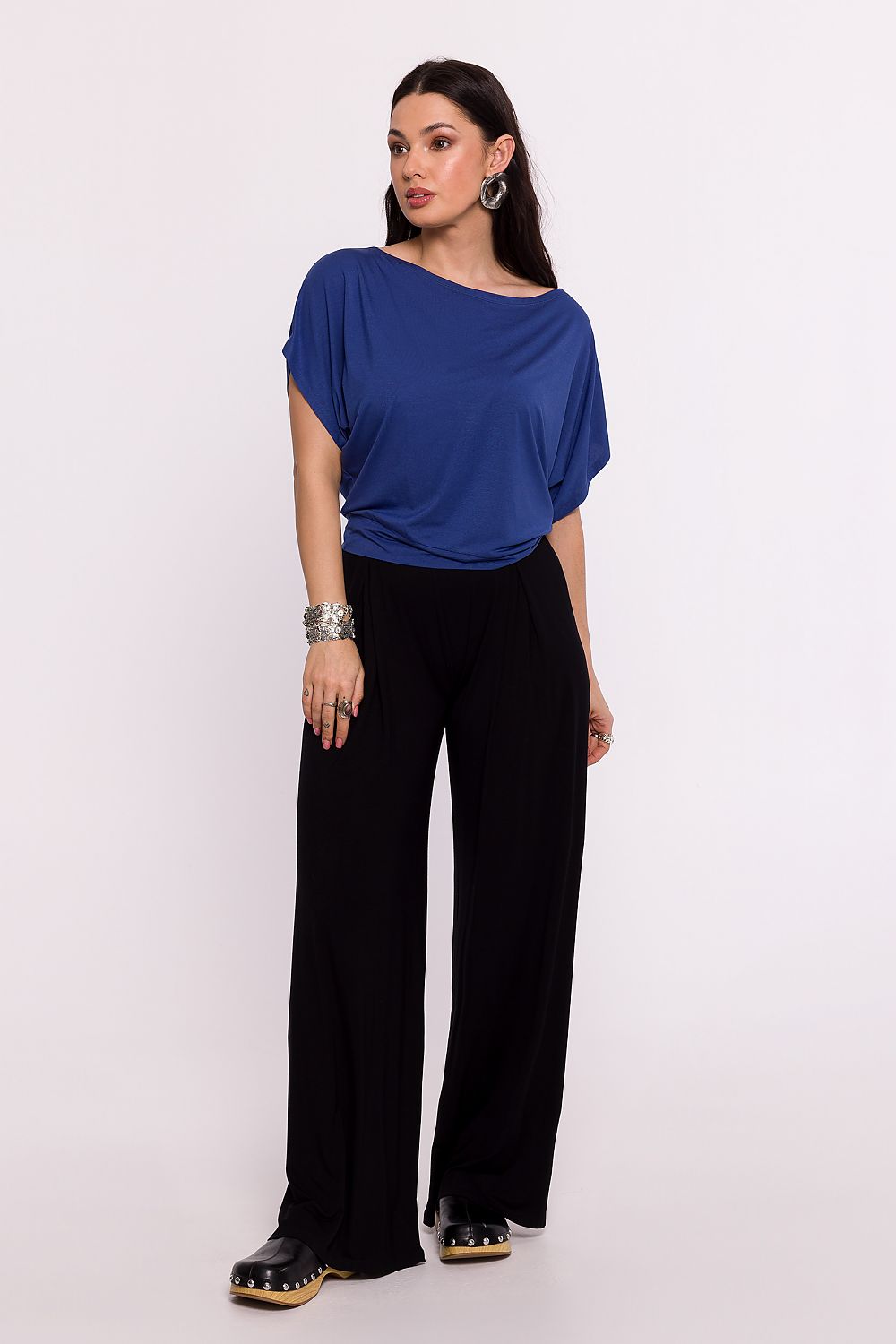 Elegant plissÃ©strikket bluse - BeWear
