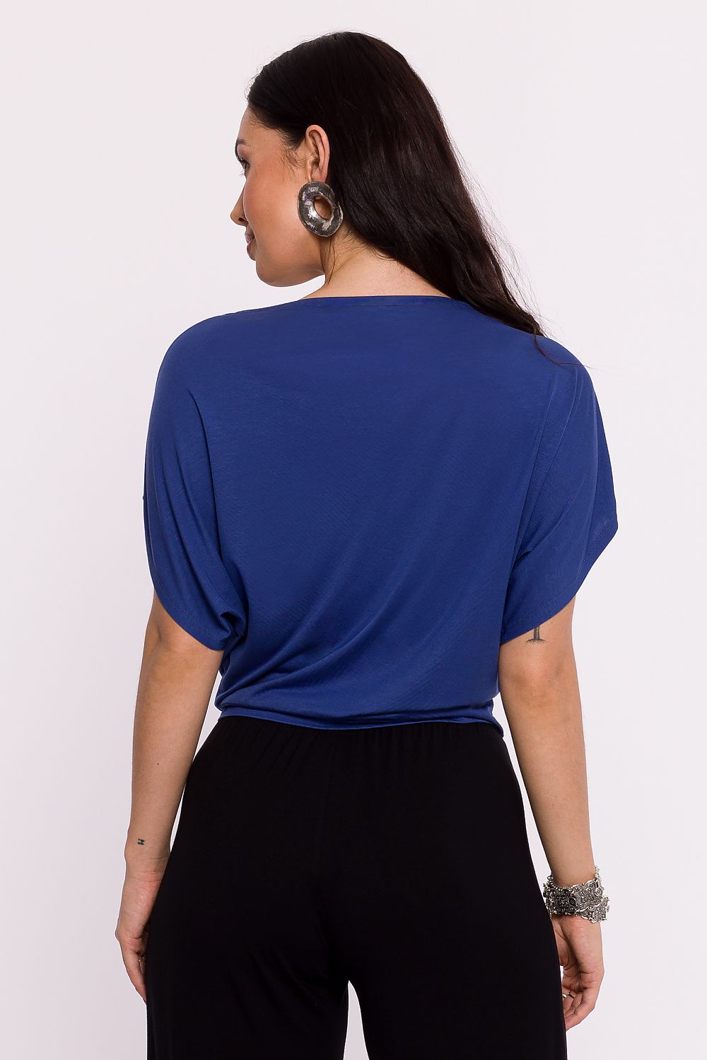 Elegant plissÃ©strikket bluse - BeWear