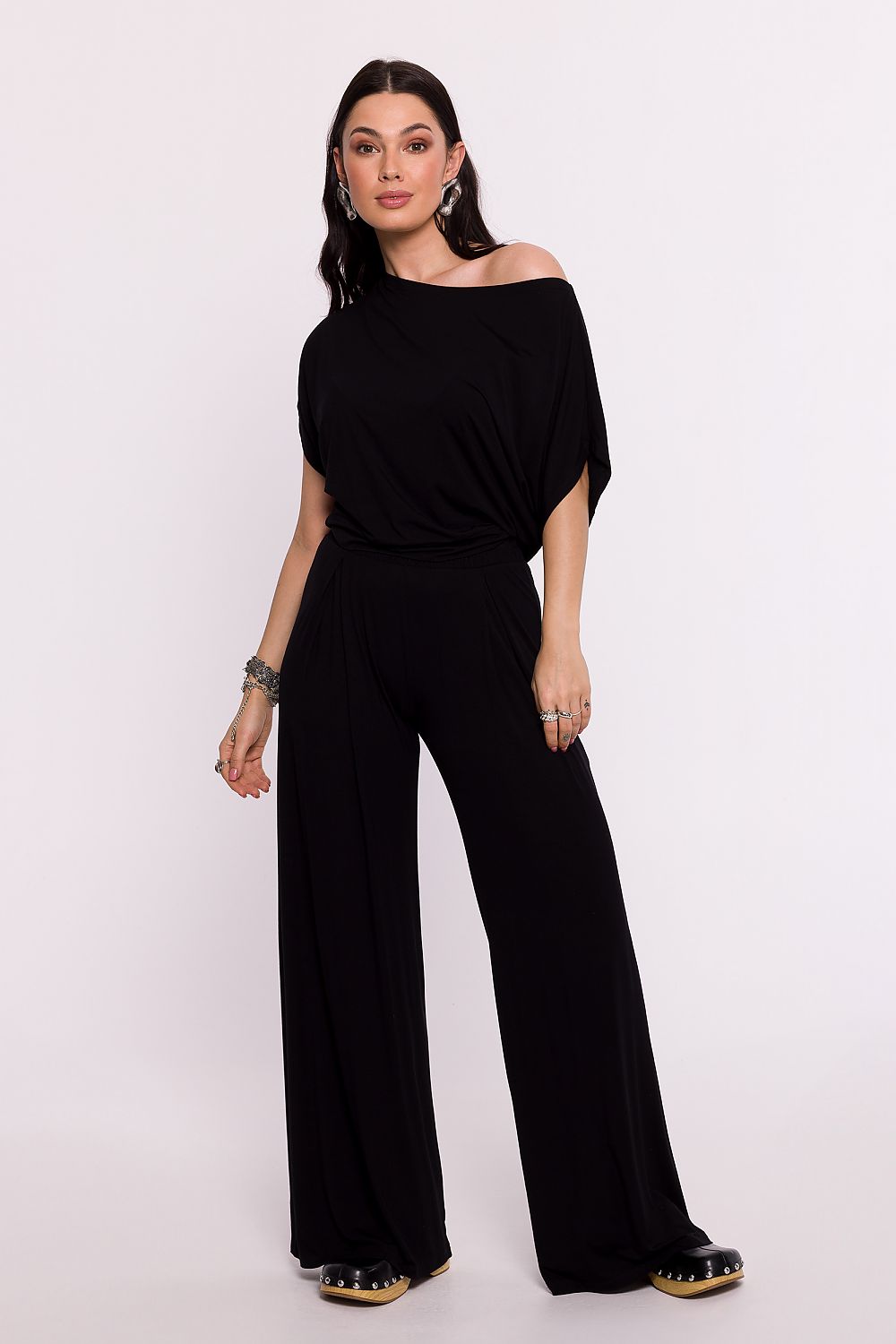 Elegant plissÃ©strikket bluse - BeWear