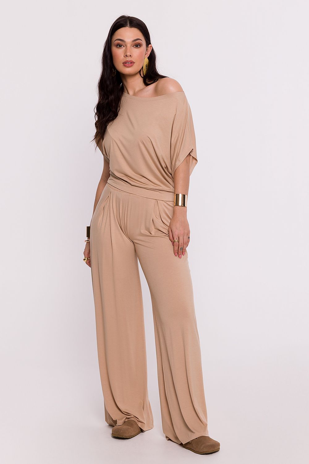 Elegant plissÃ©strikket bluse - BeWear