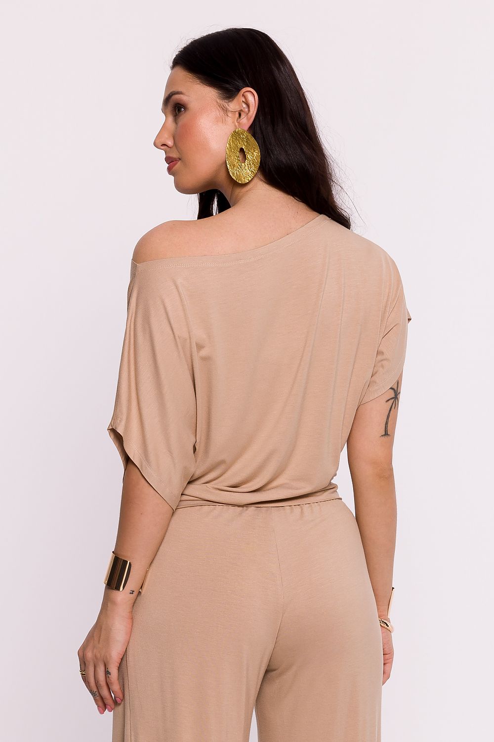 Elegant plissÃ©strikket bluse - BeWear