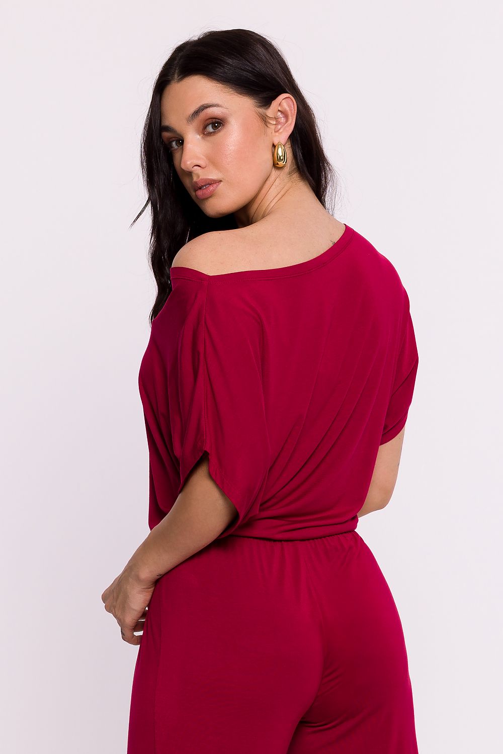 Elegant plissÃ©strikket bluse - BeWear
