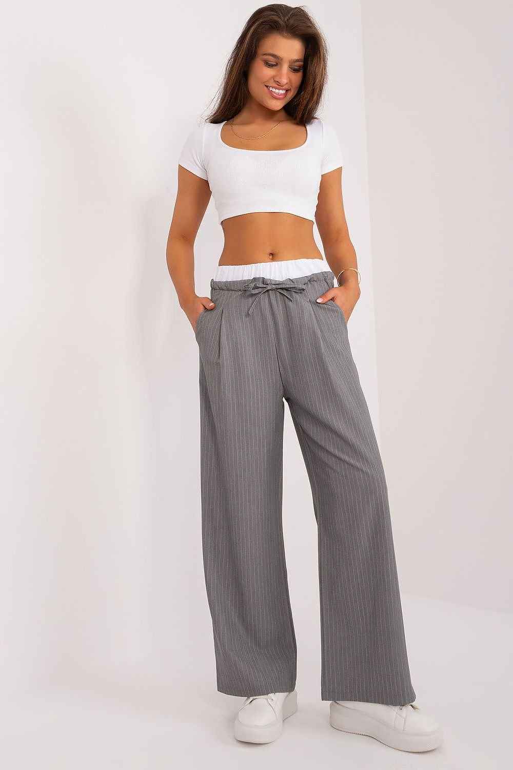 Elegante stripete Palazzo-bukser fra Italy Moda
