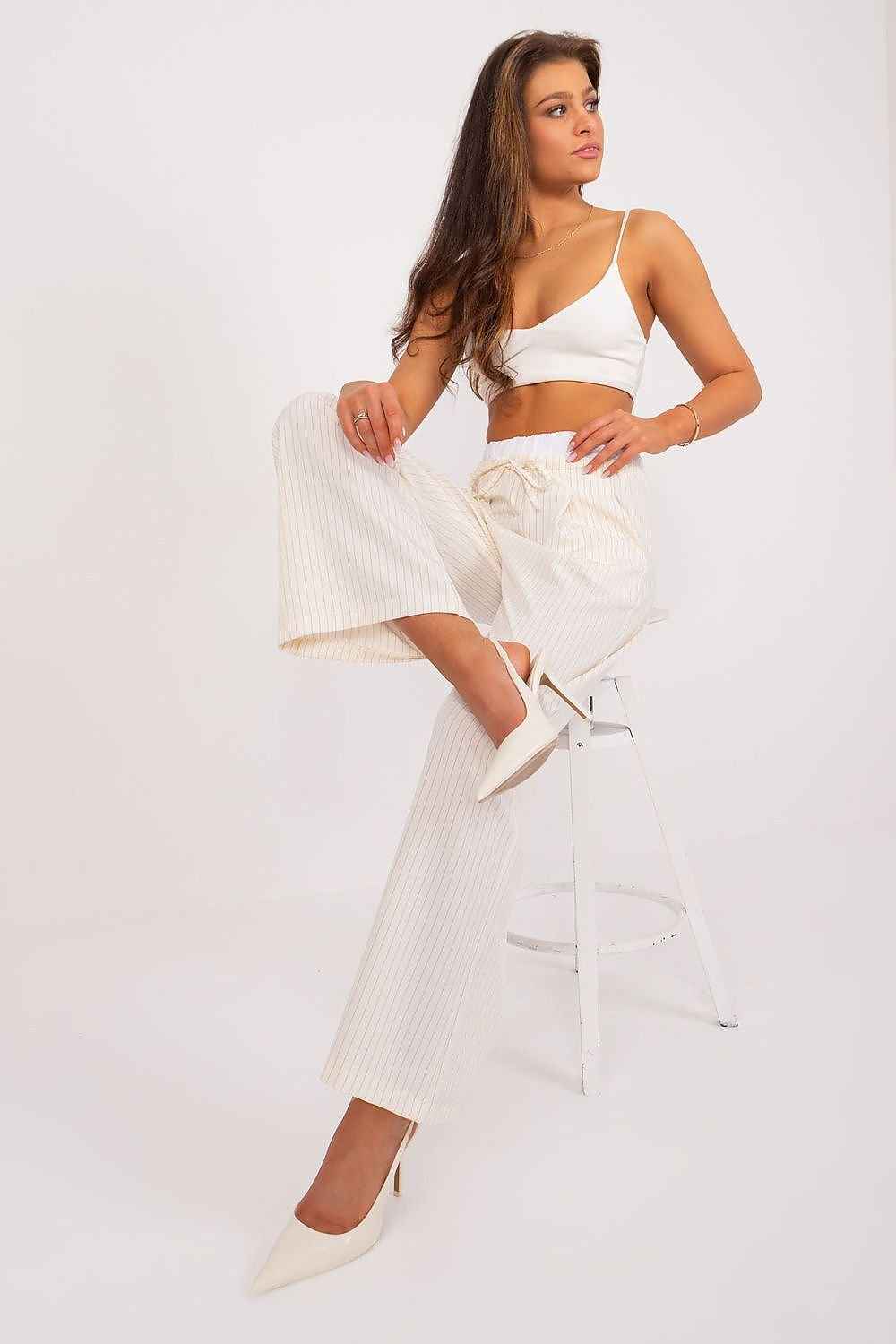 Elegante stripete Palazzo-bukser fra Italy Moda