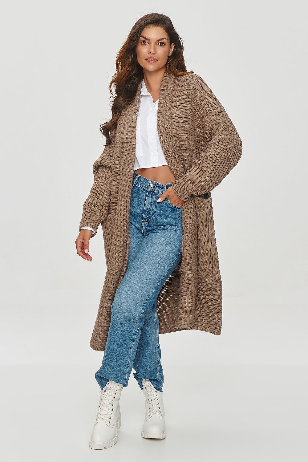 Lang-Cardigan Makadamia