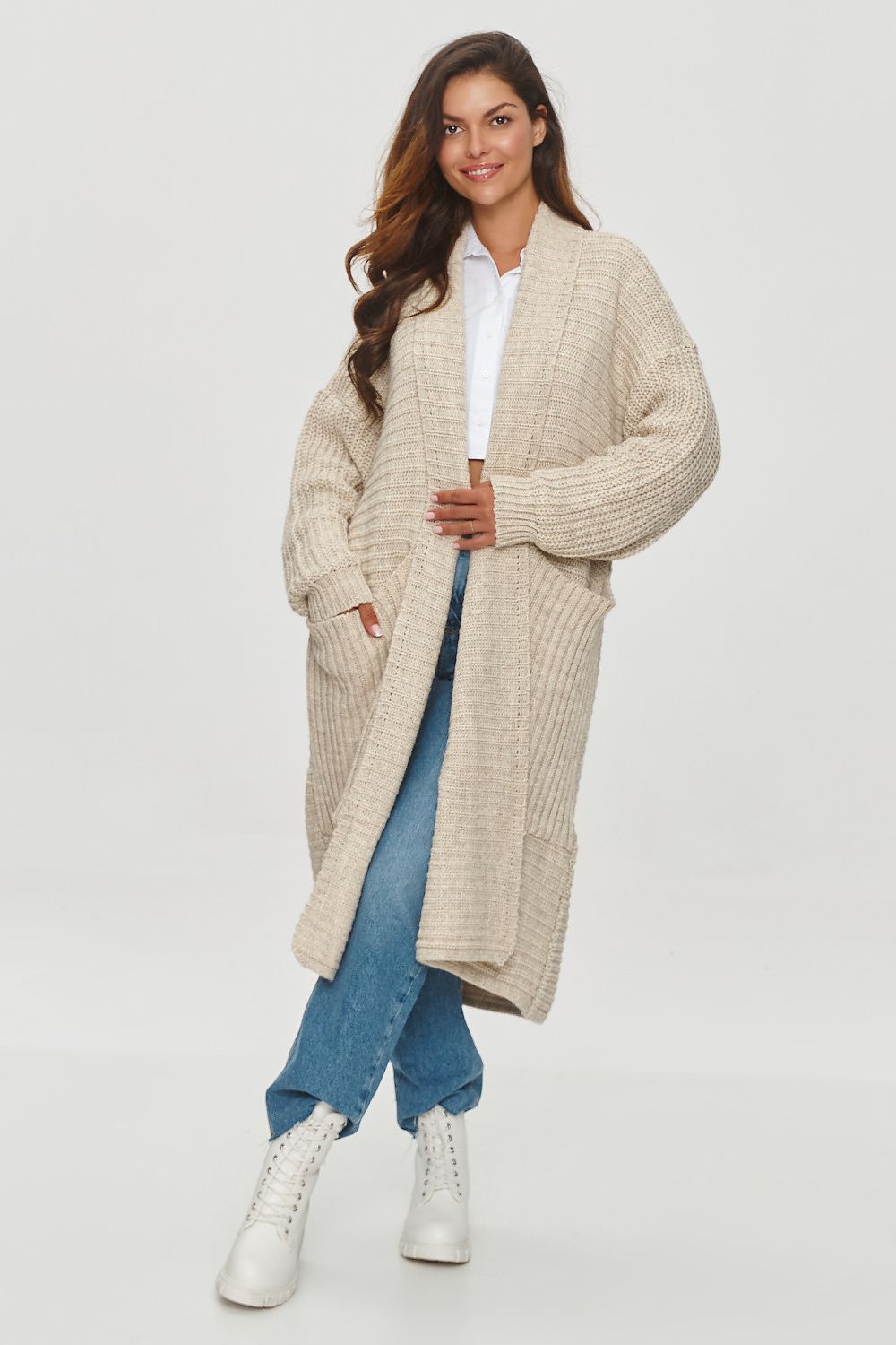 Lang-Cardigan Makadamia