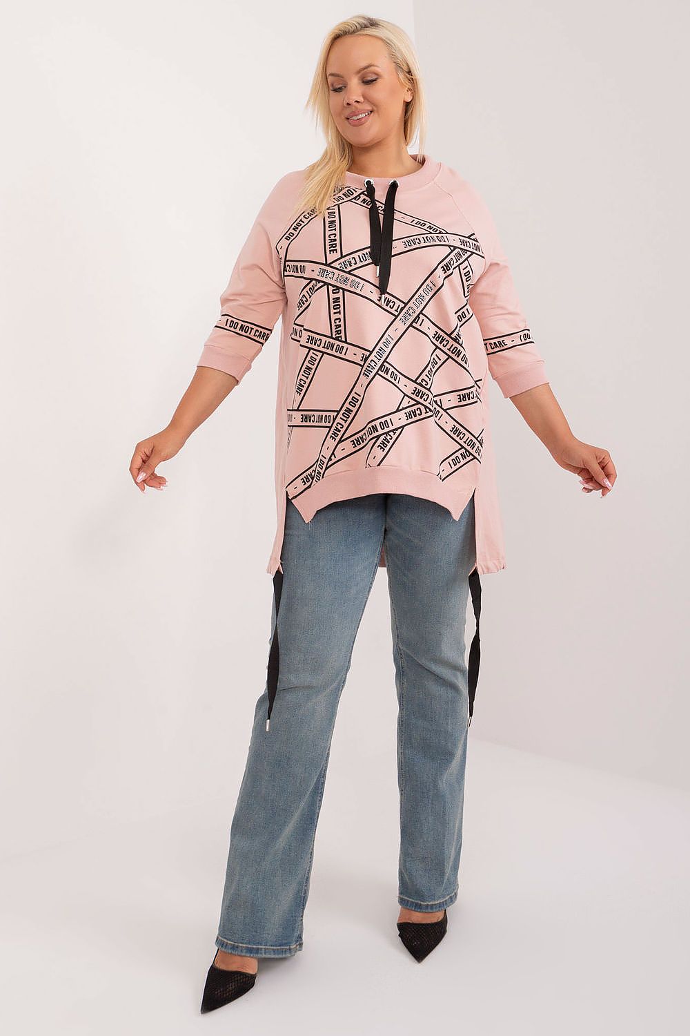 Asymmetriske Plus size bluse - 3/4-Ermet- Relevance