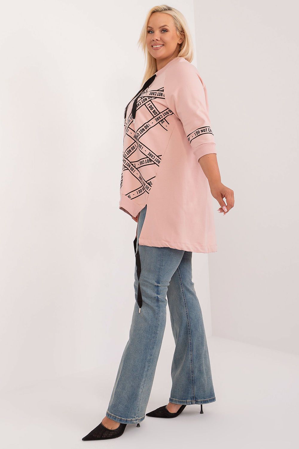 Asymmetriske Plus size bluse - 3/4-Ermet- Relevance