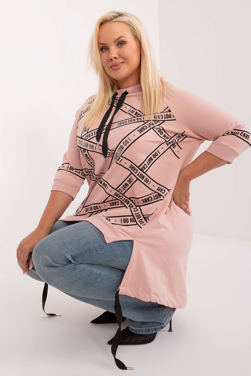 Asymmetriske Plus size bluse - 3/4-Ermet- Relevance