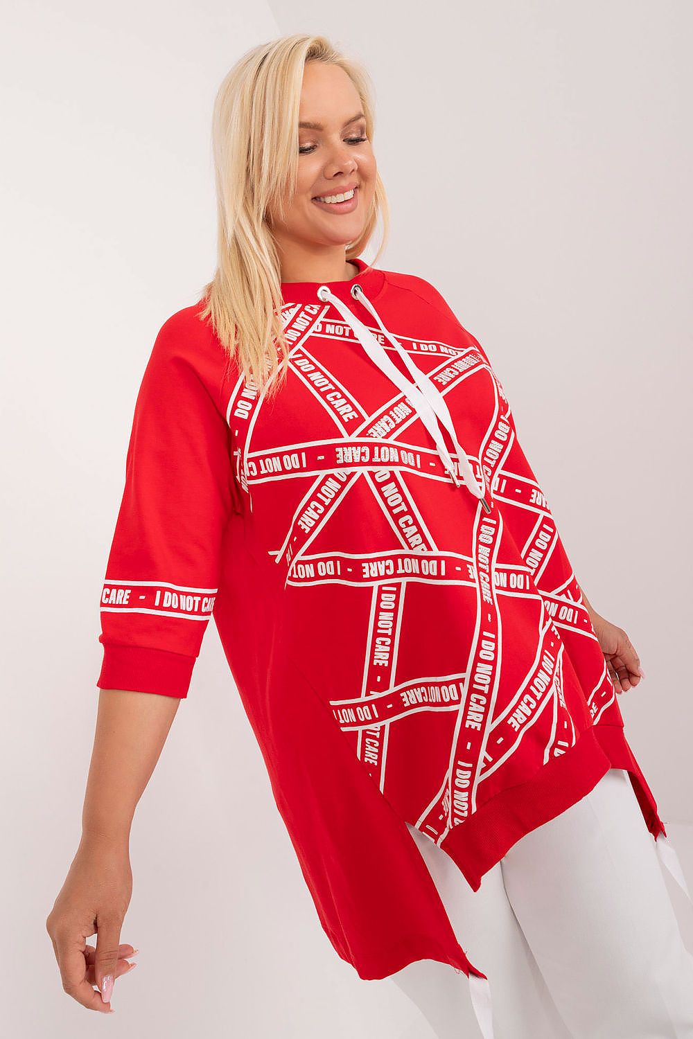 Asymmetriske Plus size bluse - 3/4-Ermet- Relevance