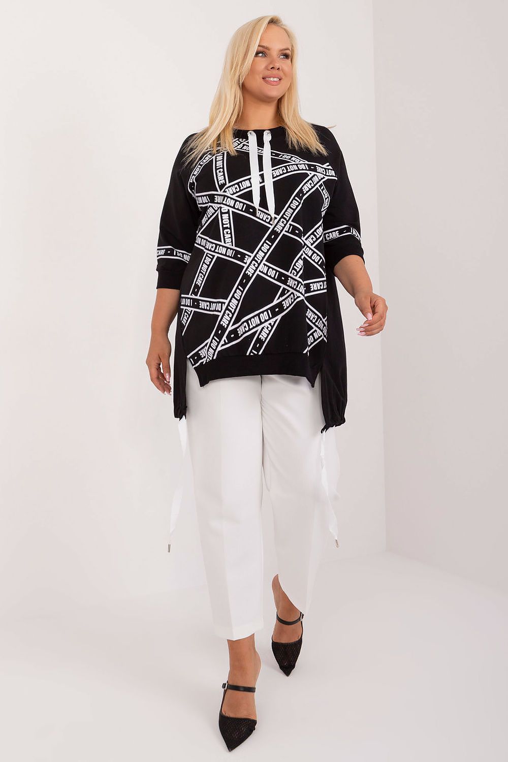Asymmetriske Plus size bluse - 3/4-Ermet- Relevance