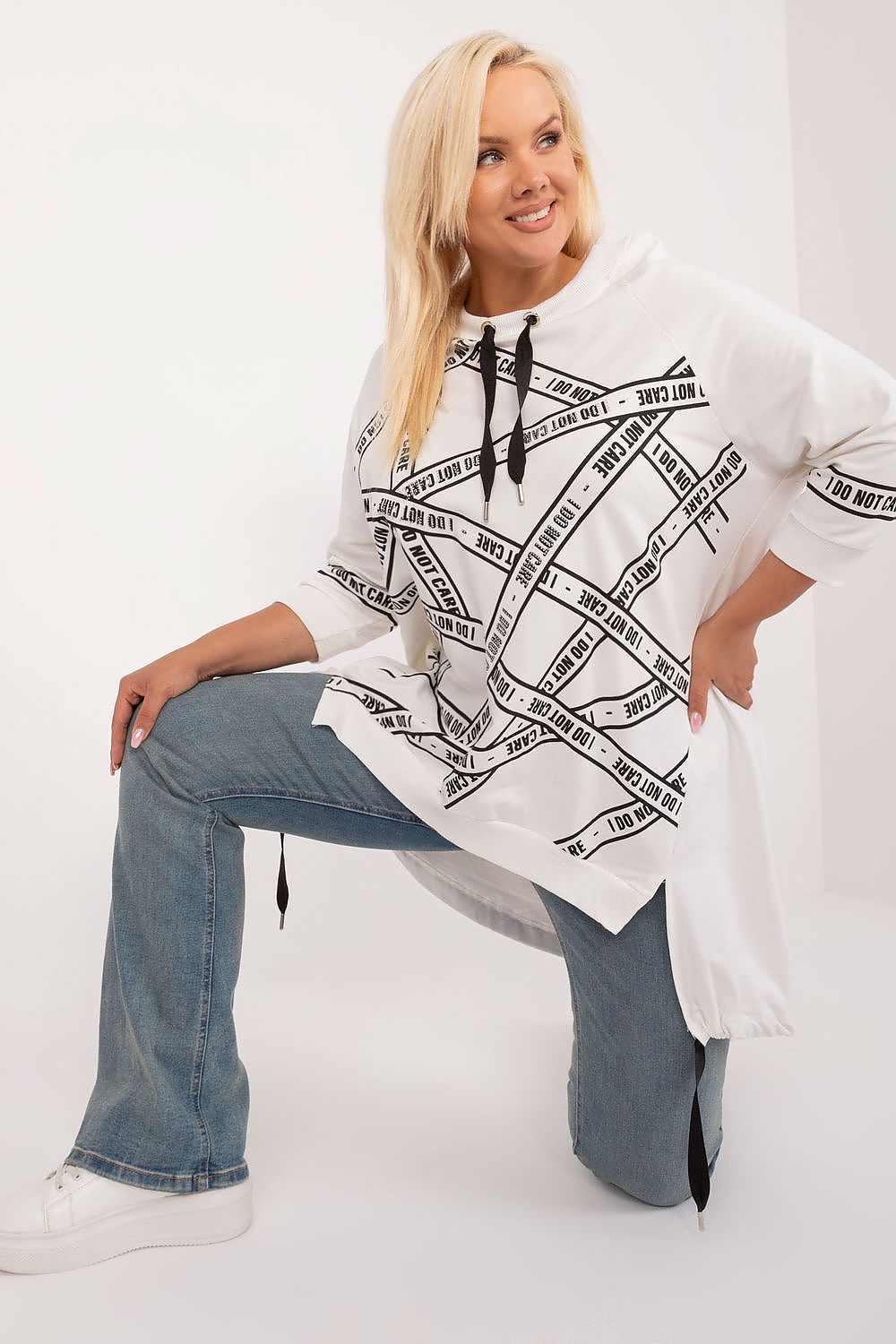 Asymmetriske Plus size bluse - 3/4-Ermet- Relevance