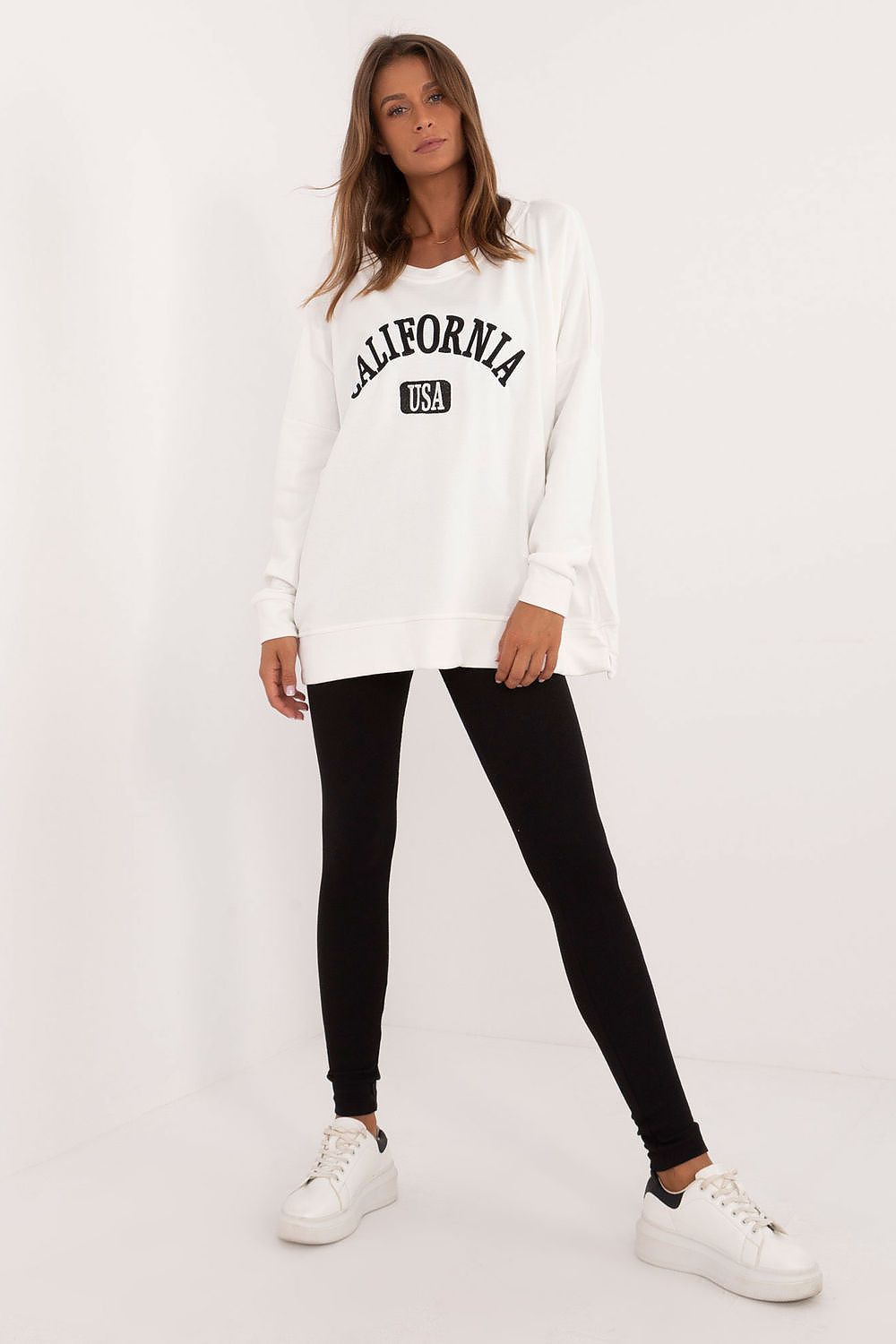 Casual Sett med Lang Sweatshirt og Ribbestrikkede Leggings - FP
