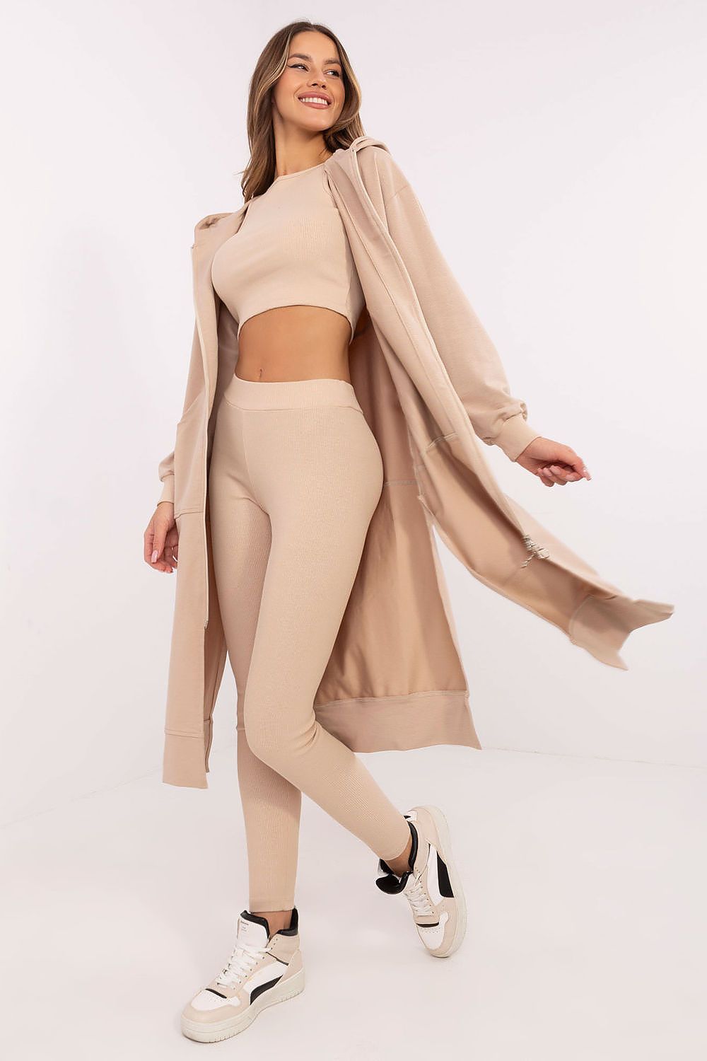 Tredelt Sett med Hettejakke, Topp og Leggings - FP