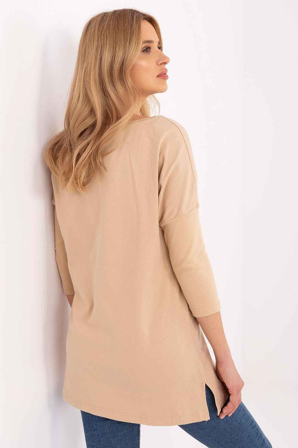 Lang bluse til dame med dyretrykk
