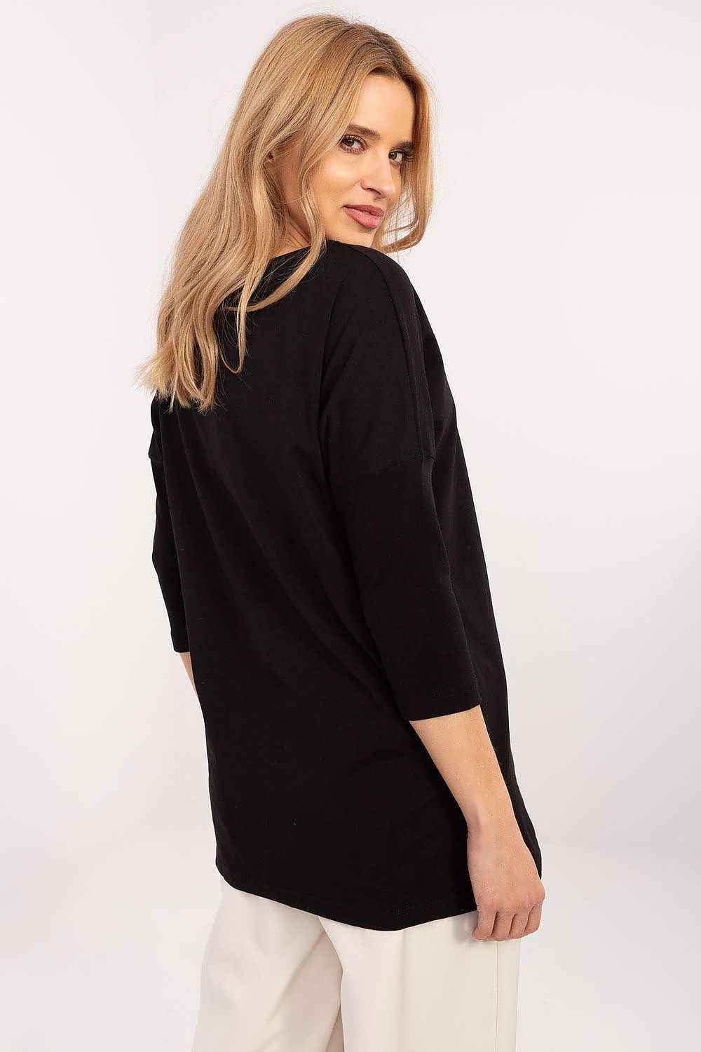 Lang bluse til dame med dyretrykk