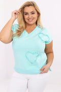 Hjerte Plus size bluse - Relevance