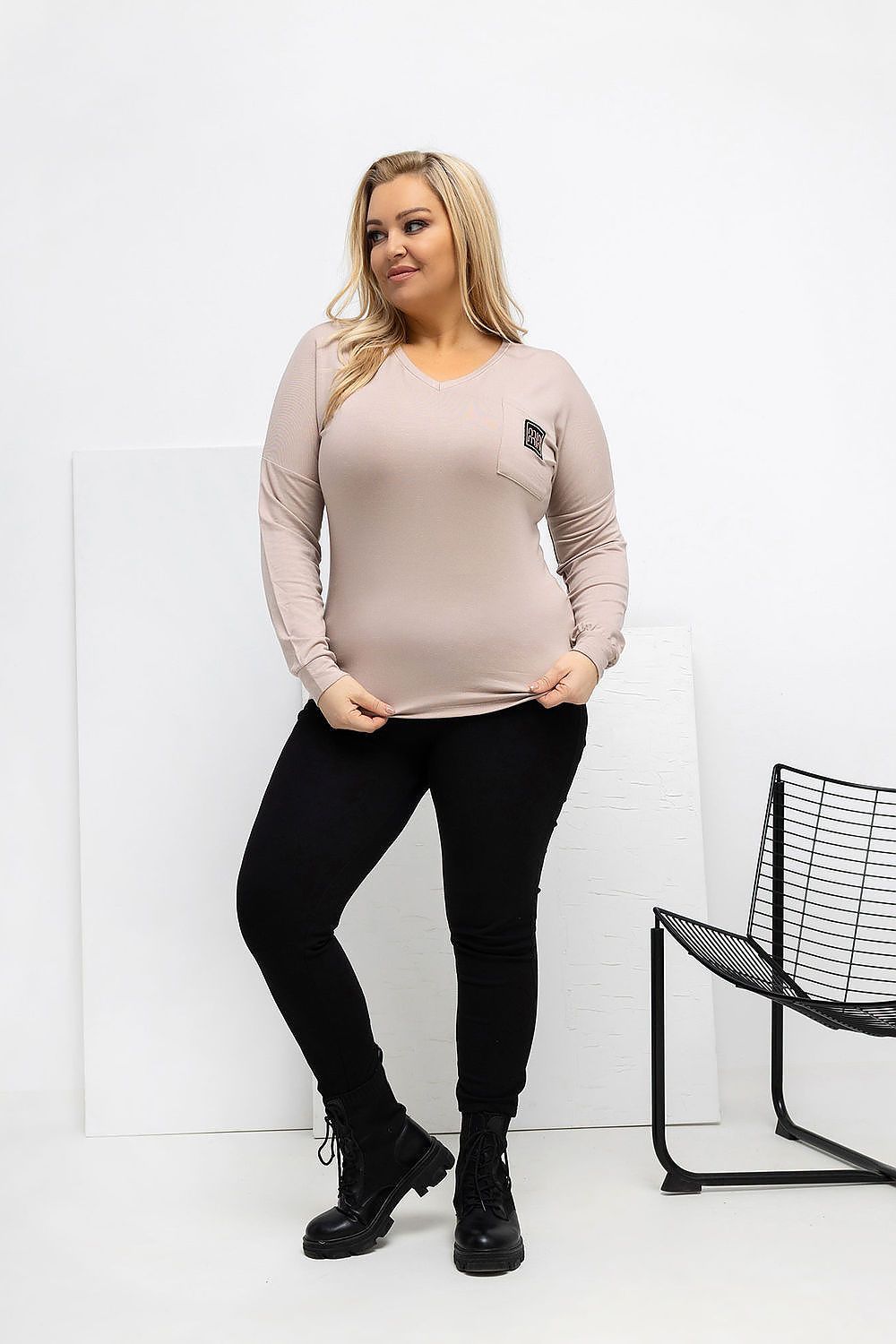 Plus size V-neck blouse Relevance