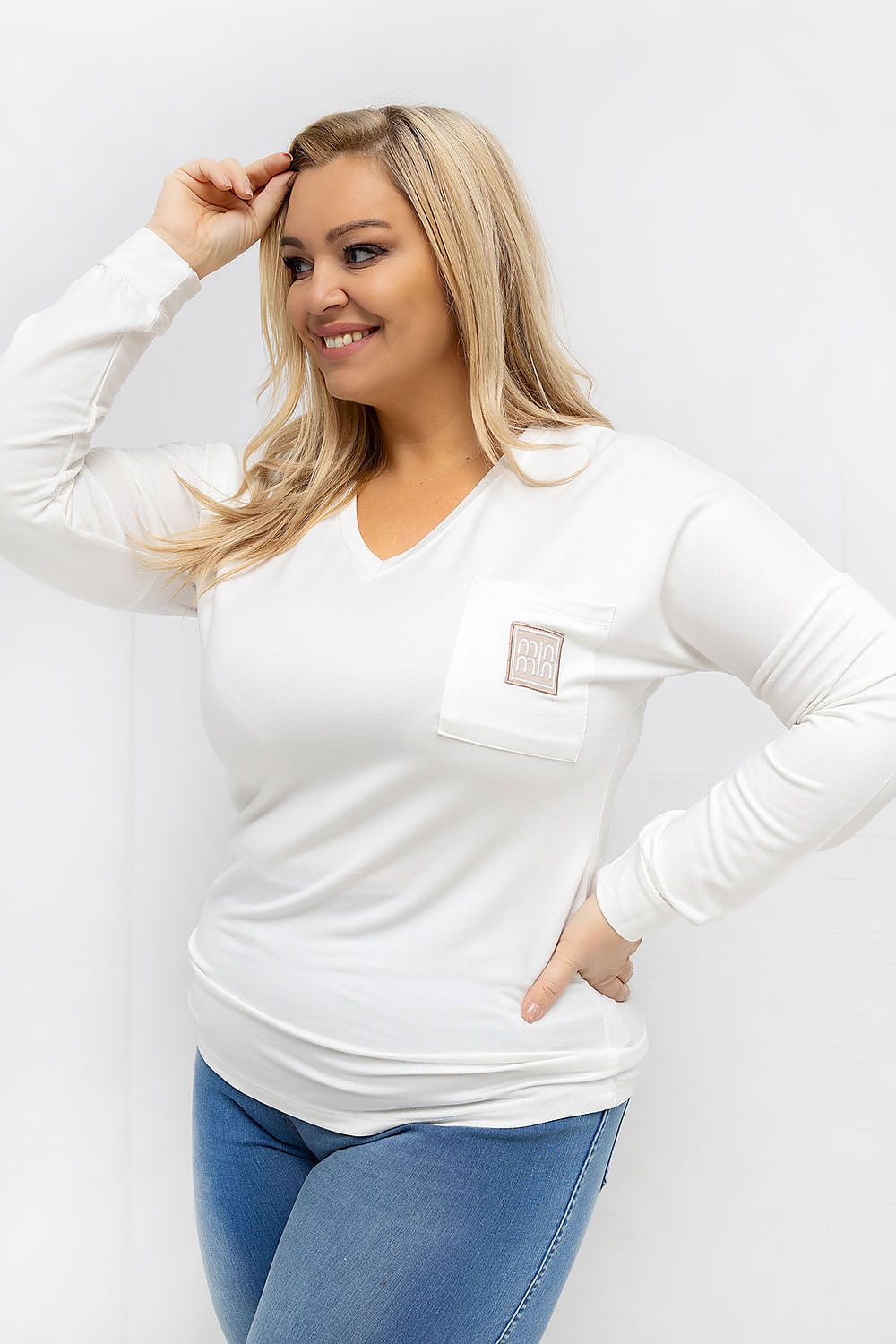 Plus size V-neck blouse Relevance