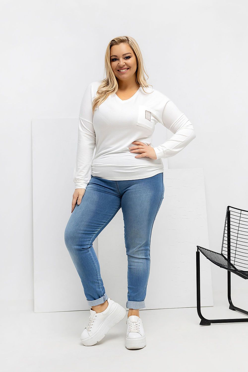 Plus size V-neck blouse Relevance