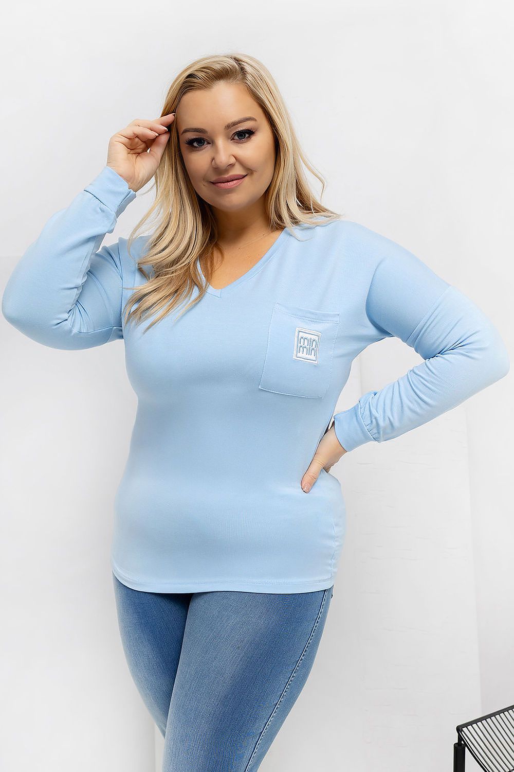 Plus size V-neck blouse Relevance