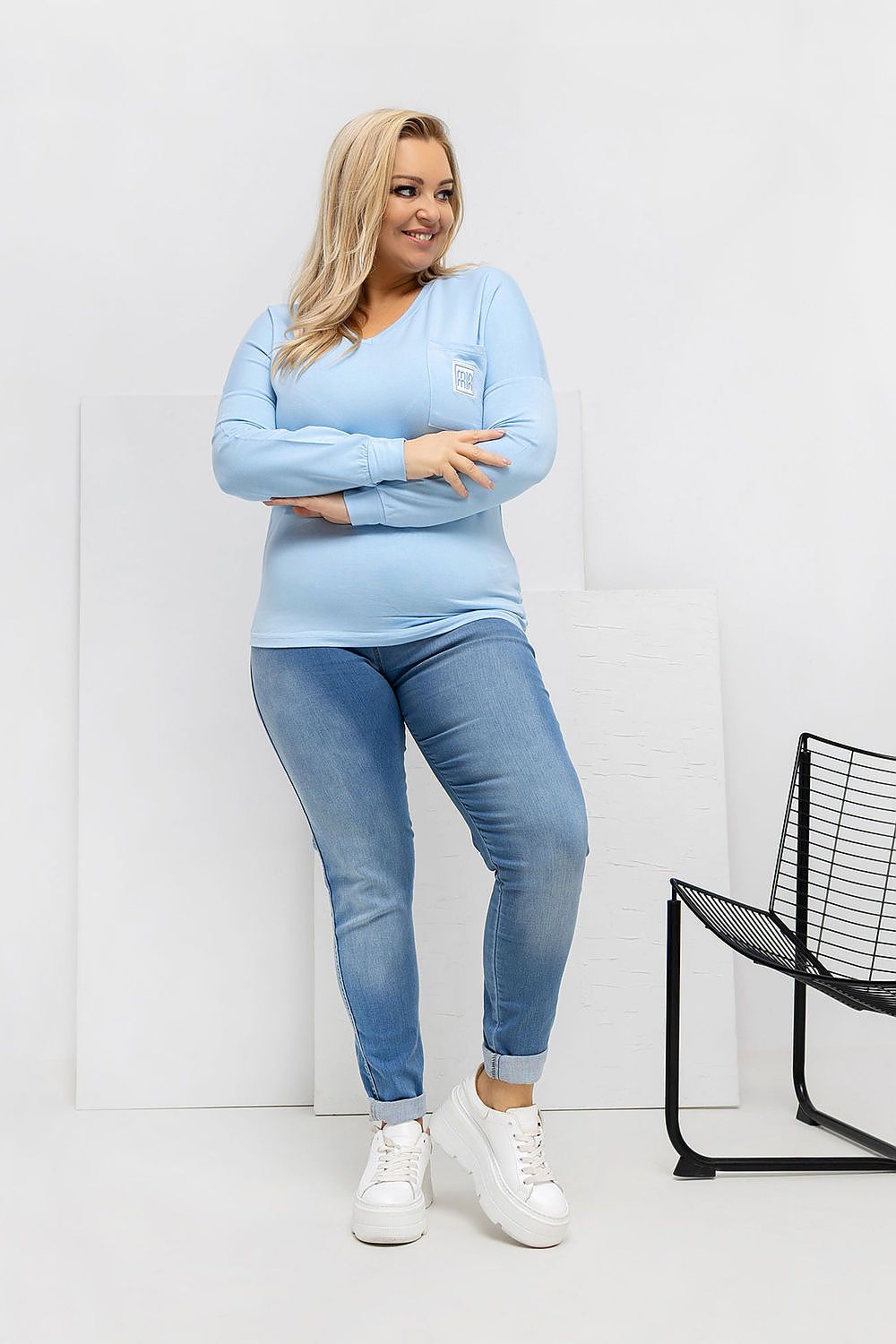 Plus size V-neck blouse Relevance