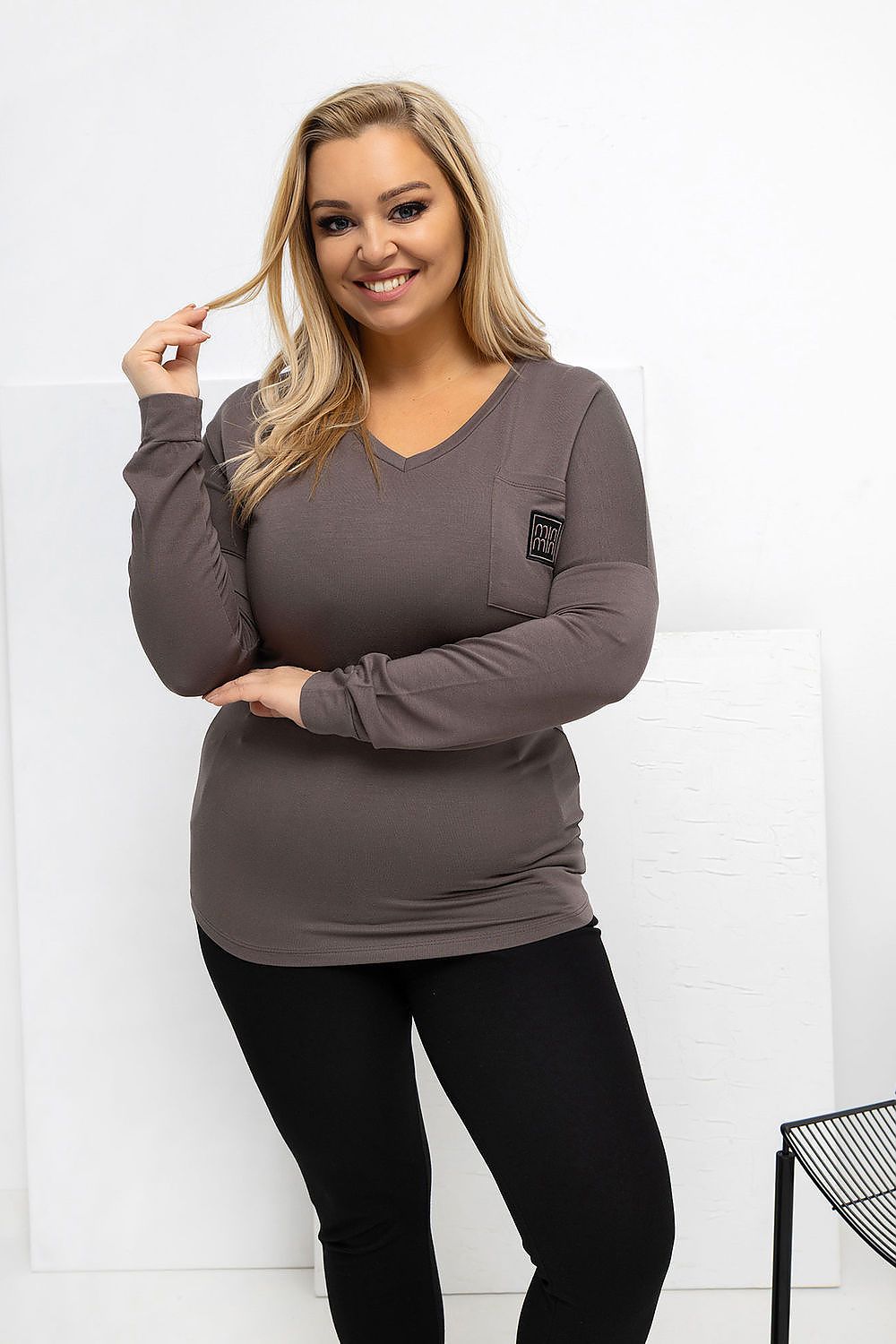 Plus size V-neck blouse Relevance