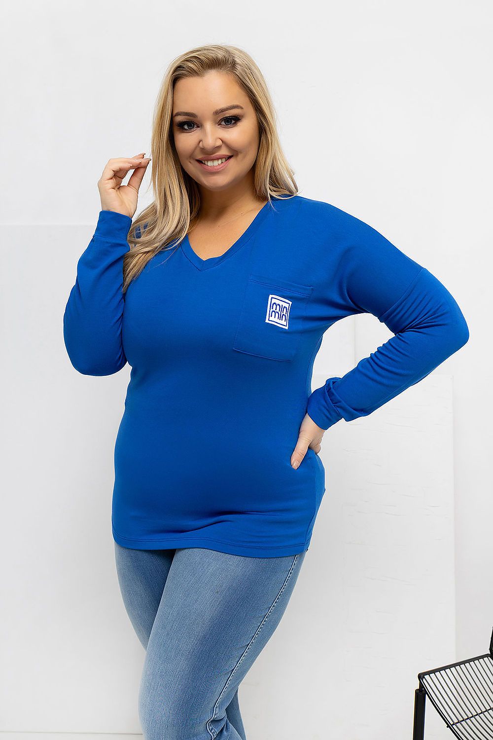 Plus size V-neck blouse Relevance