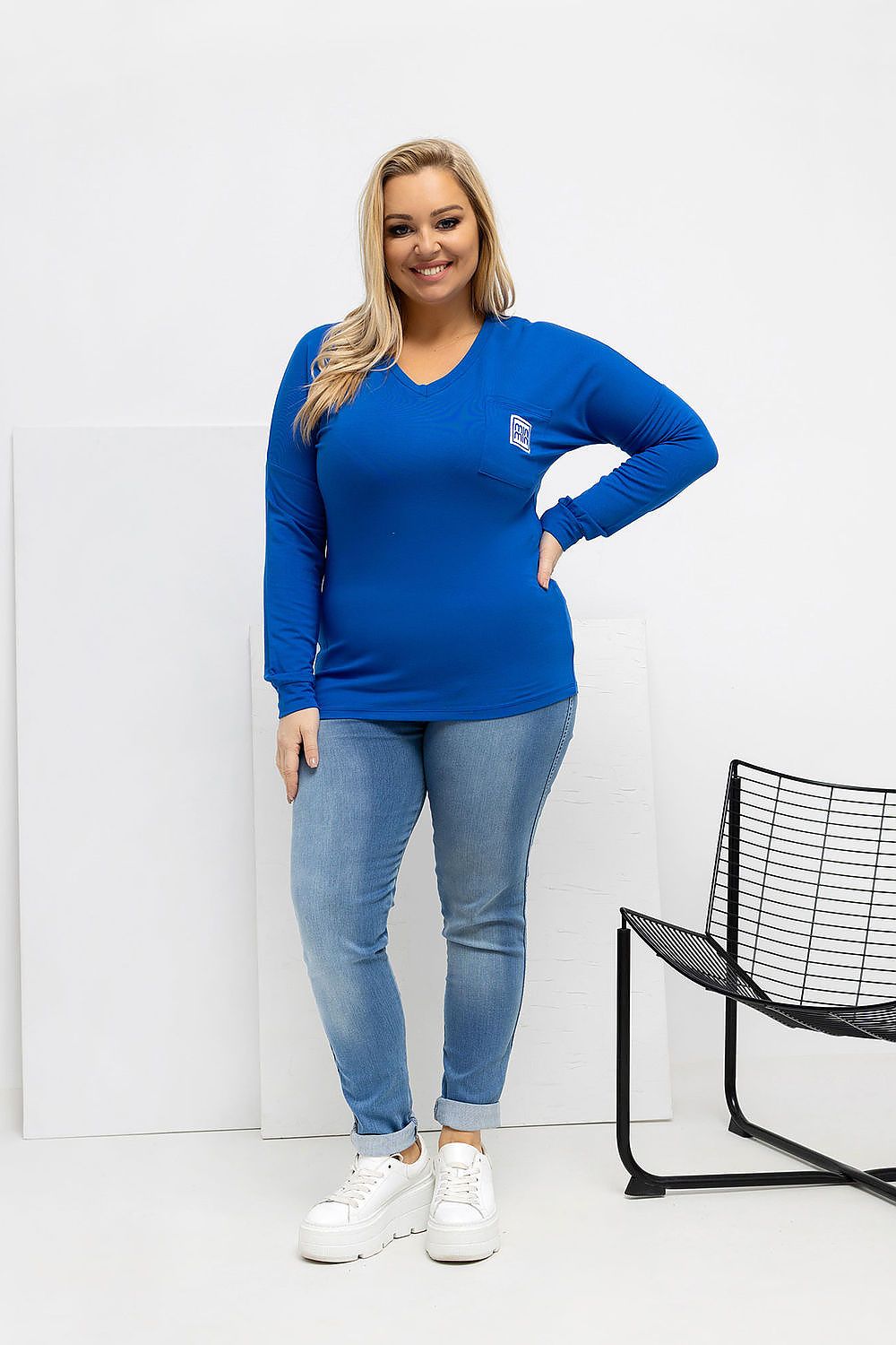 Plus size V-neck blouse Relevance
